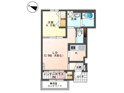 サニーオリーブ(1LDK/1階)の間取り写真