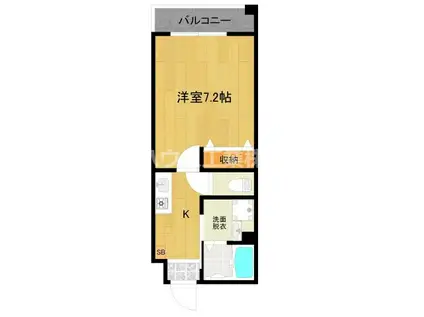 クレアーレ・カンノン(1K/4階)の間取り写真