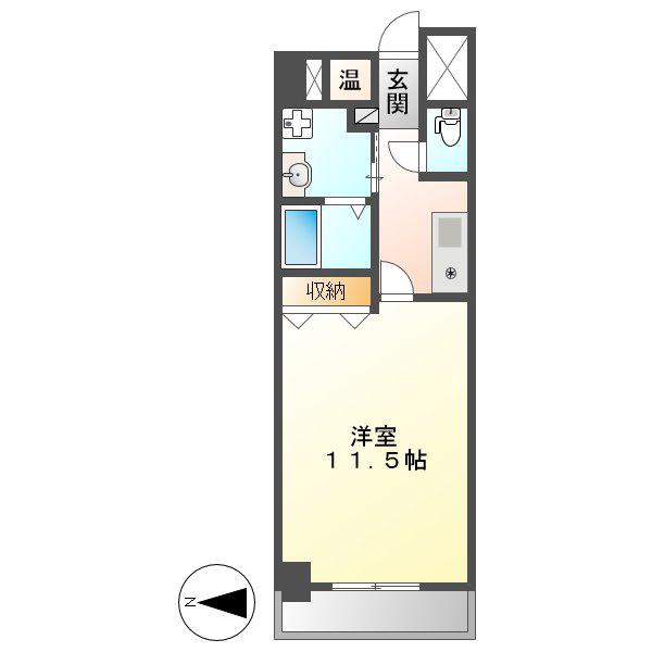 TQレジデンス名古屋錦(1K/3階)の間取り写真