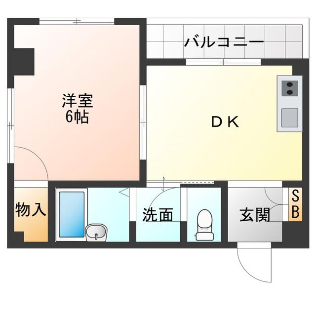 グレースハイツ2(1DK/3階)の間取り写真