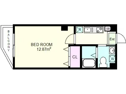 アマビーレ沼袋(1K/2階)の間取り写真
