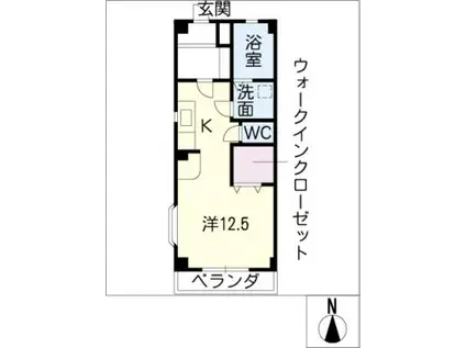 サンタウン三番館(ワンルーム/1階)の間取り写真