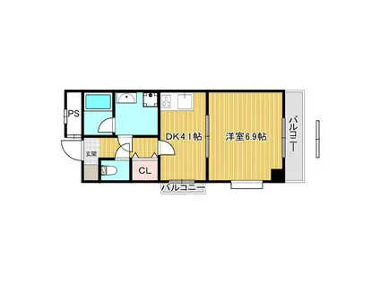 ステーションハイツ南茨木(1DK/2階)の間取り写真