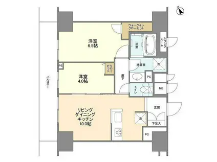 BLESS蔵前(2LDK/13階)の間取り写真