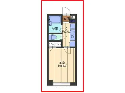 シンクリース堀切(1K/2階)の間取り写真