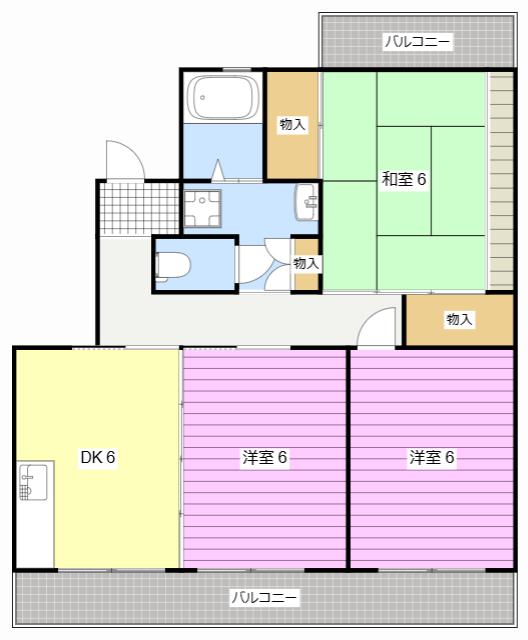 ソシア安松(3DK/2階)の間取り写真