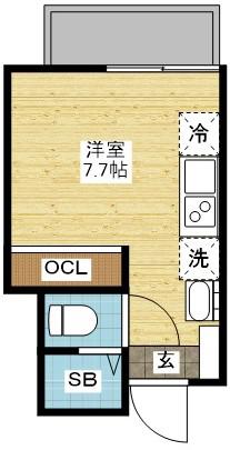 デ・クメール赤迫(ワンルーム/3階)の間取り写真