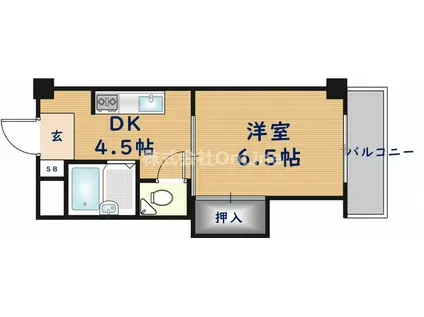 北島ハイツ(1DK/2階)の間取り写真