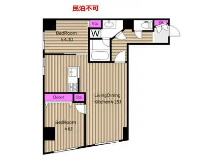 パールハイツ笹塚 WSF(2LDK/7階)の間取り写真