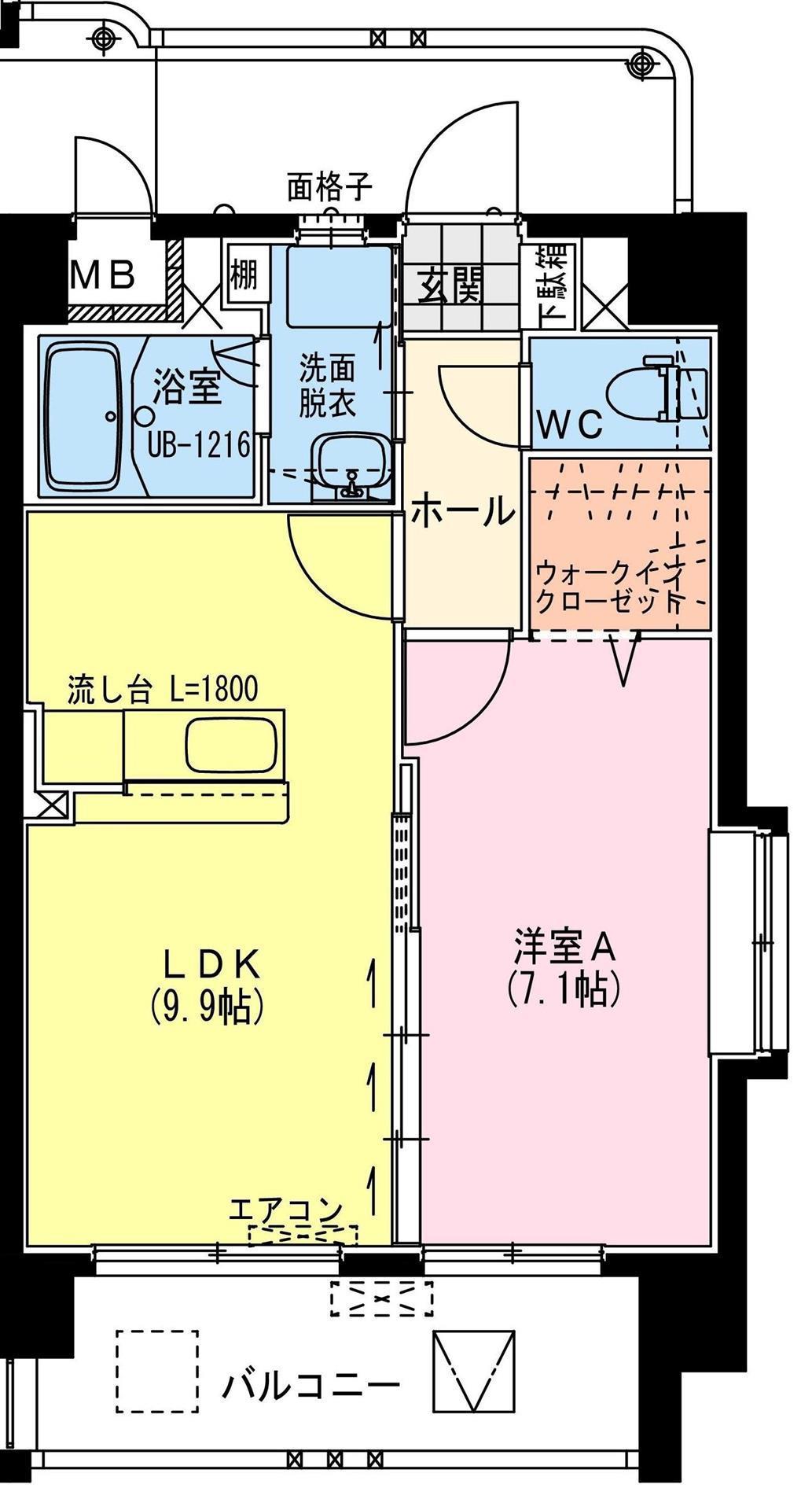 ヴィオレッタ(1LDK/7階)の間取り写真
