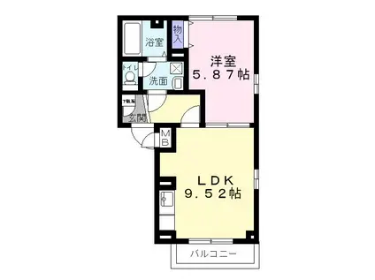 エクレール(1LDK/2階)の間取り写真