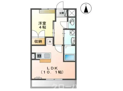 エクセル(1LDK/2階)の間取り写真