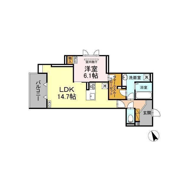DS LIEN A(1LDK/2階)の間取り写真