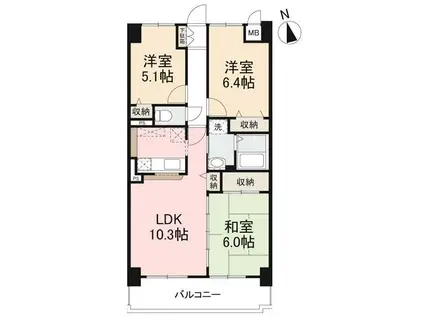 アークプラザ太田公園(3LDK/2階)の間取り写真