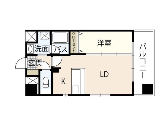 エトゥール古江駅前(1LDK/8階)の間取り写真