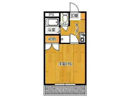 フラワーハイツ横田(1K/2階)の間取り写真