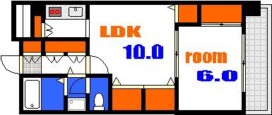 オルゴグラード広島(1LDK/2階)の間取り写真