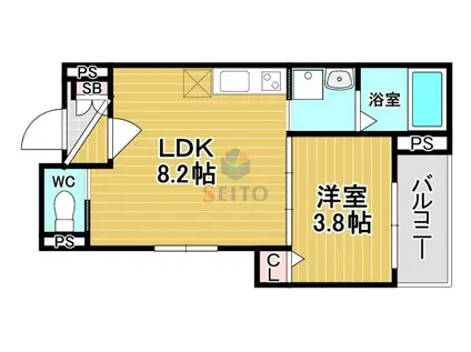 LIERRE(1LDK/1階)の間取り写真