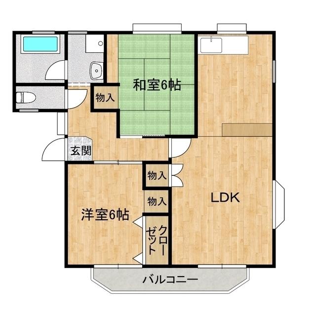 アヴェーニール クレア(2LDK/2階)の間取り写真