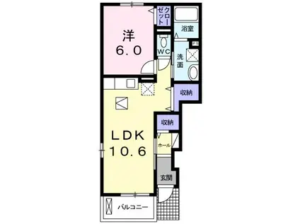 クワトロジール(1LDK/1階)の間取り写真