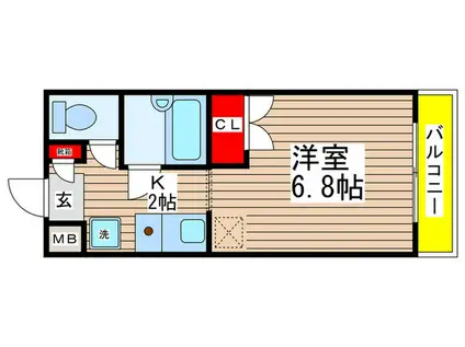 カーサIM(1K/1階)の間取り写真