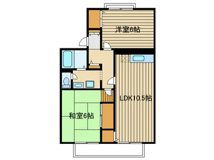 ドミールK(2LDK/2階)の間取り写真