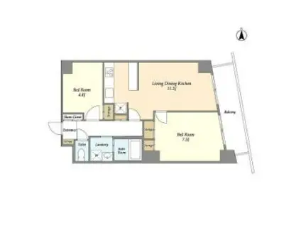 PATH高円寺(2LDK/2階)の間取り写真