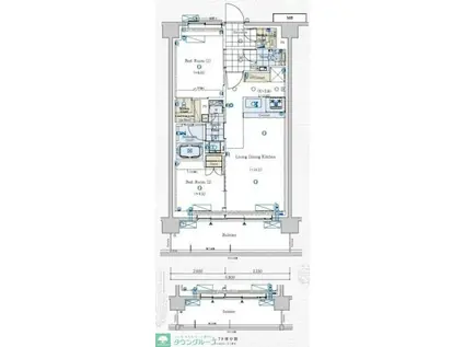 GENOVIA赤羽(2LDK/3階)の間取り写真
