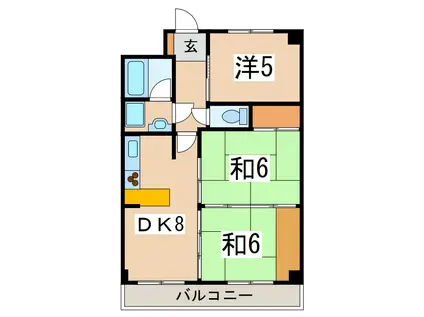 メッセ・イワノ1号館(3DK/3階)の間取り写真