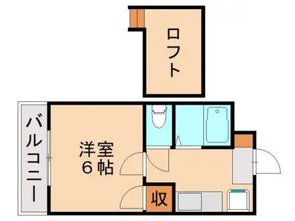 プルミエール大浦(1K/3階)の間取り写真