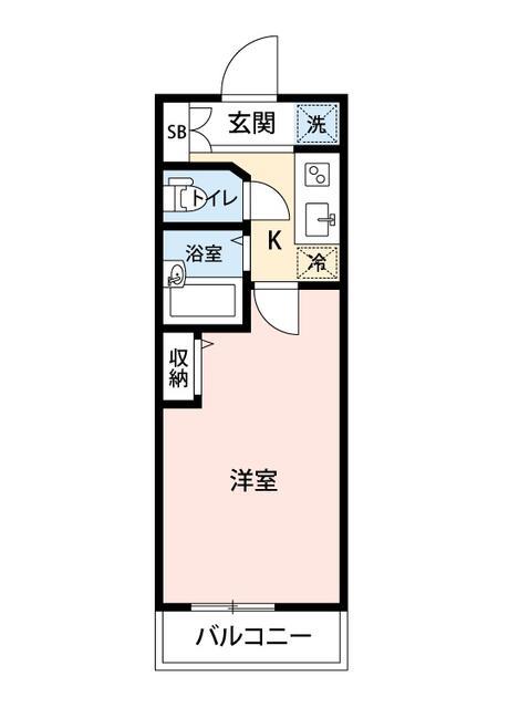 マイナビSTAY三田パークホーム(1K/9階)の間取り写真