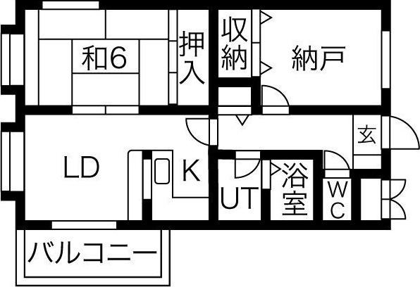 セイント江口(1SLDK/1階)の間取り写真