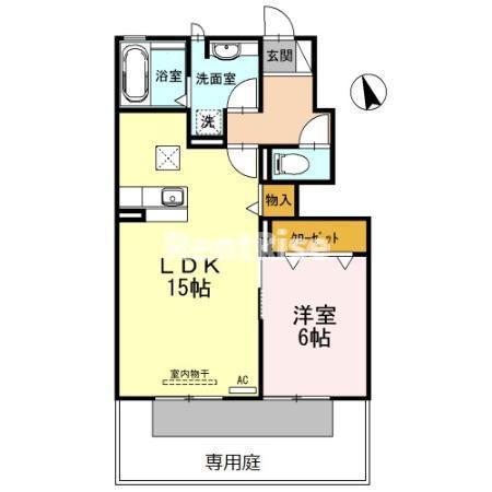 ウィステリア(1LDK/1階)の間取り写真