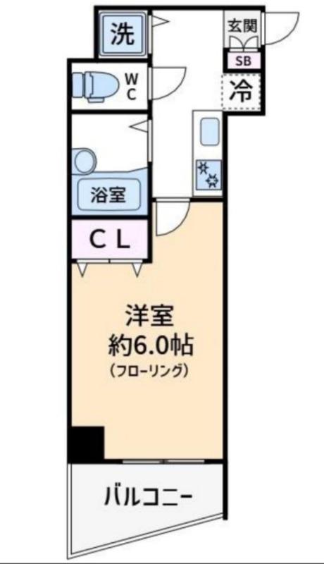 ドルチェ東京八重洲通(1K/2階)の間取り写真