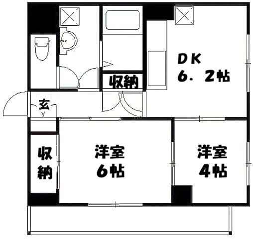 THスクウェア習志野(2LDK/3階)の間取り写真
