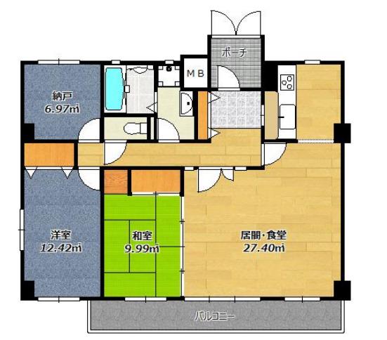 フィールトレイン(2SLDK/4階)の間取り写真