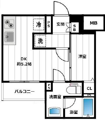 AZEST金町(1DK/4階)の間取り写真