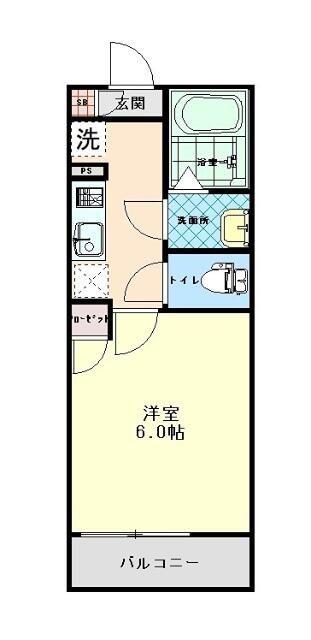 インディゴノワール川越(1K/1階)の間取り写真