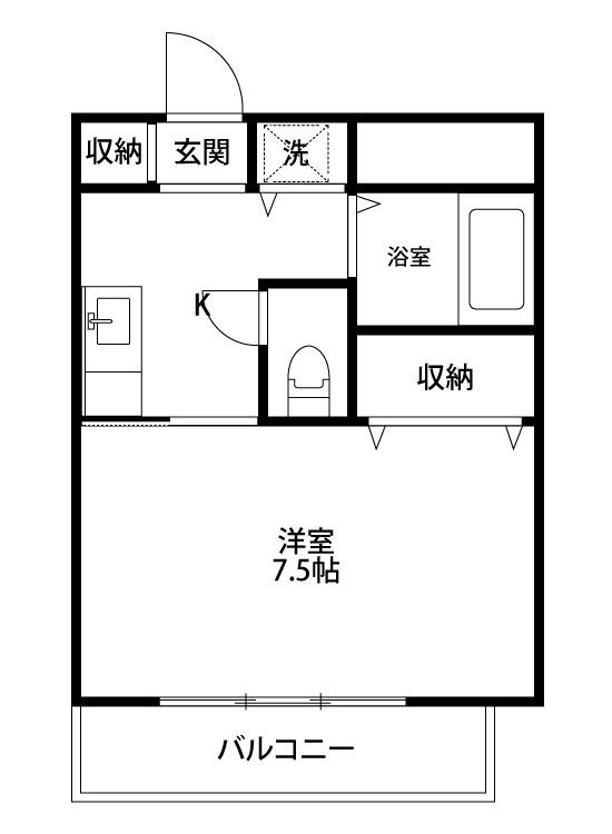 グランティ新潟(1K/9階)の間取り写真