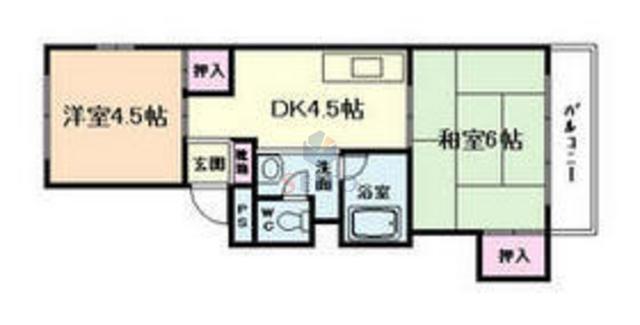 ホワイトマンション(2DK/4階)の間取り写真