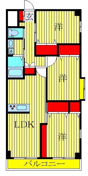 アメニティ21(3LDK/2階)の間取り写真