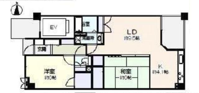 サーパス与野本町第2(2LDK/4階)の間取り写真
