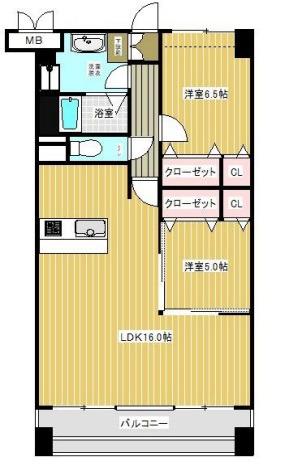 プロスパー(2LDK/6階)の間取り写真