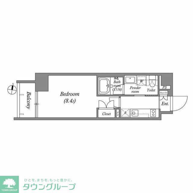 オーパスホームズ桜新町(1K/1階)の間取り写真
