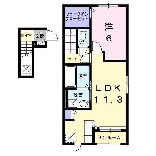 エムアンドエフ(1LDK/2階)の間取り写真