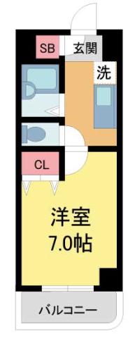 オード夙川(1K/5階)の間取り写真