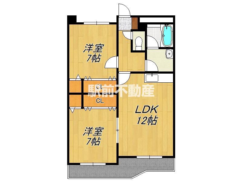 ガーデンプレース神埼(2LDK/2階)の間取り写真