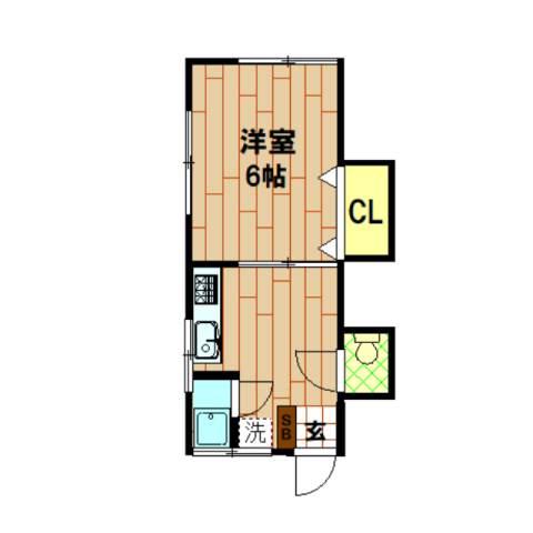 青木ハイツ(1DK/2階)の間取り写真