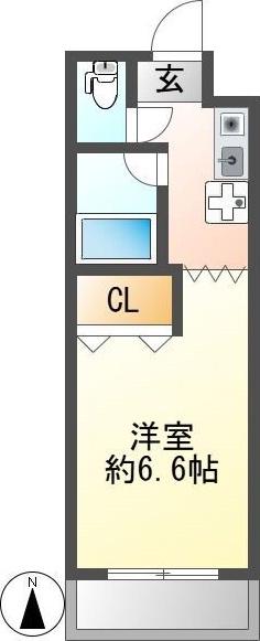 PRUSTA長良(1K/4階)の間取り写真