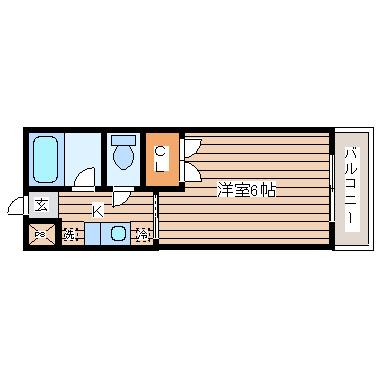 ドミールキャロットII(1K/3階)の間取り写真